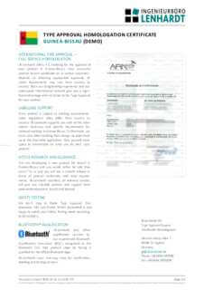 Example Radio Type Approval Certificate for ギニアビサウ